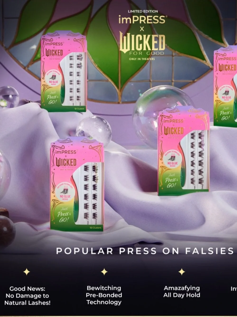 imPRESS x WICKED Pre-Bonded Lash Clusters — Press & Go, No Glue Needed